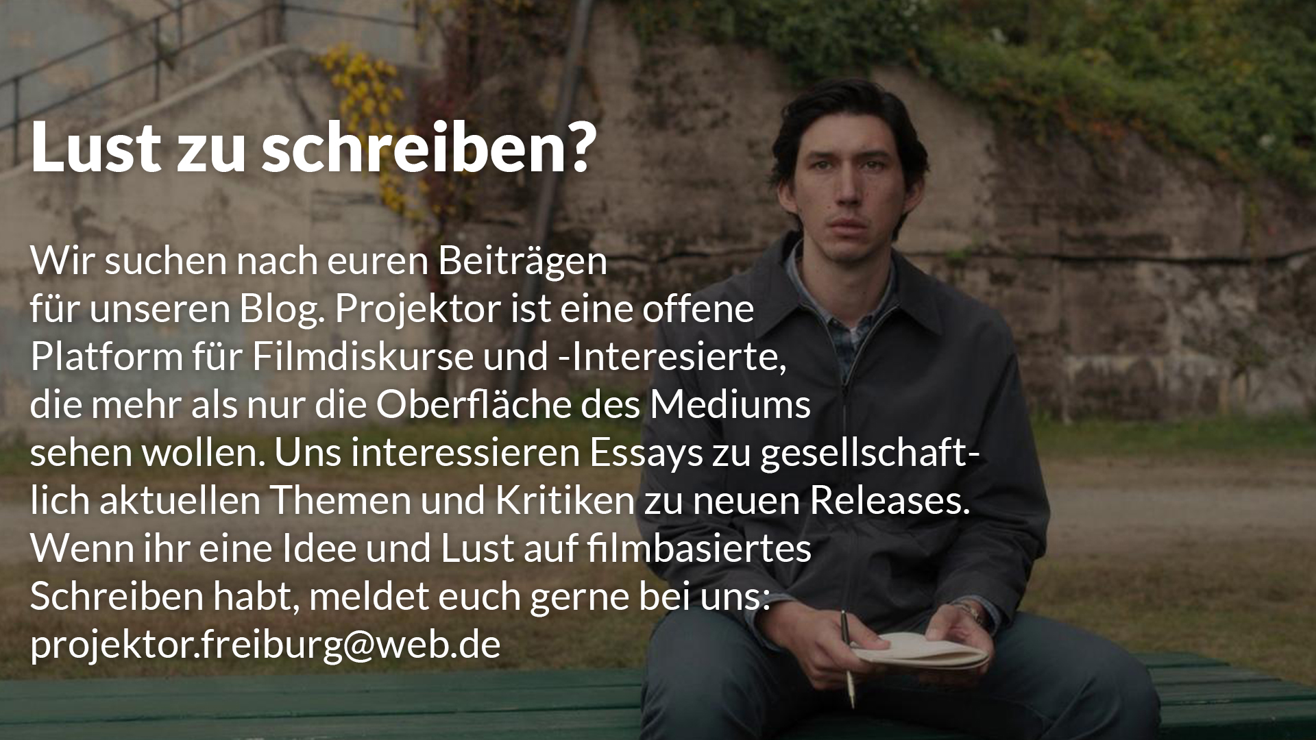 Wollt ihr Texte für uns schreiben? Wir suchen nach Artikeln und Verstärkung für unsere Redaktion. Meldet euch gerne über: projektor.freiburg@web.de